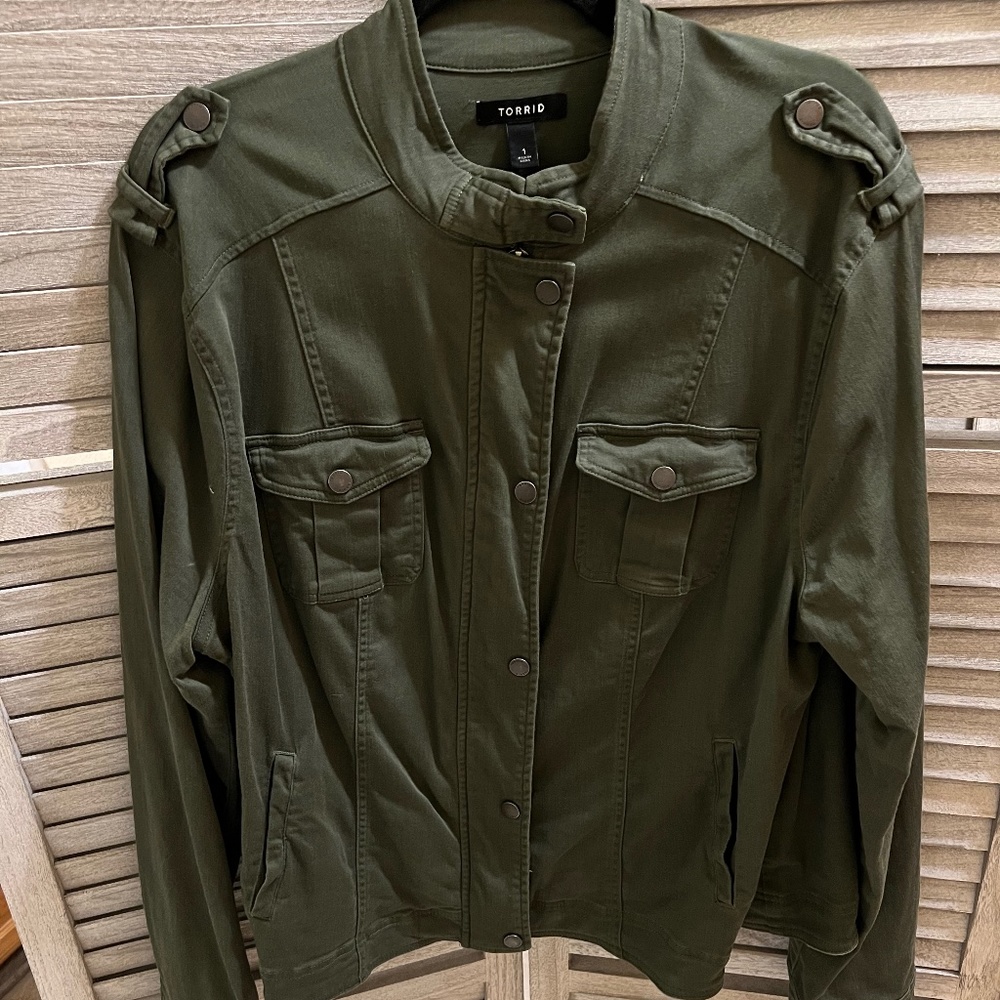 Torrid Green Utility Jacket Size 1